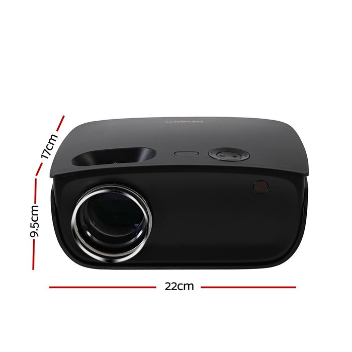 Danoz Streaming - Devanti Portable Mini Video Projector Wifi 1080P Home Theater HDMI Black