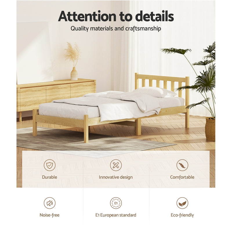 Danoz Bedrooms 🛏️ Artiss Bed Frame Single Size Wooden Oak SOFIE - Incl. Delivery