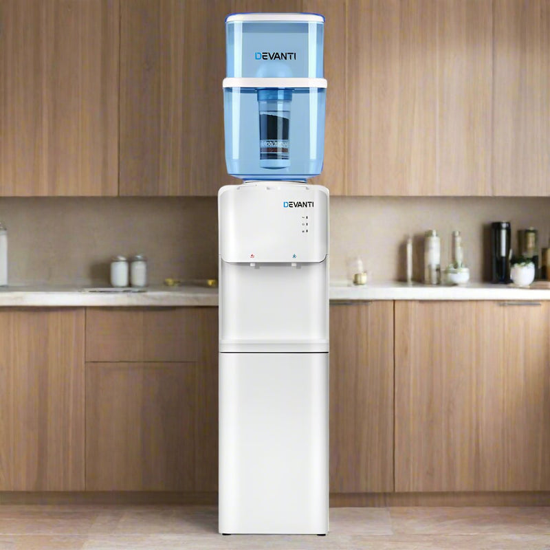 Danoz Direct - Devanti Water Cooler Dispenser Stand 22L Bottle White - Super Seller Inc. Delivery