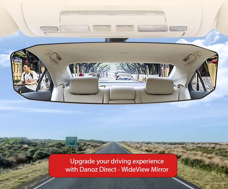 Upgrade your driving experience with Danoz Direct -  WideView Mirror - Wide Angle Convex Rearview Mirror Anti Glare