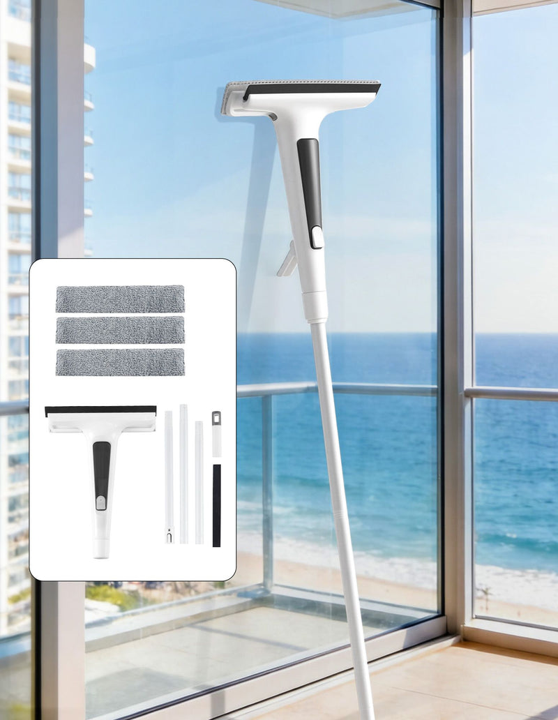 Danoz CleanSmart – Sparkling Windows Without the Struggle! Giantz 2-in-1 Extendable Window Cleaner with Spray Trigger, Squeegee & 3 Microfiber Pads – Reaches Up to 136cm! 🪟✨🔍