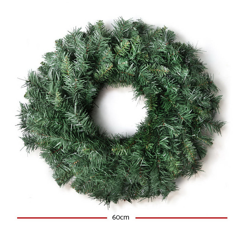 Danoz Xmas - Jingle Jollys 60cm Christmas Wreath Garland Xmas Decorations Wedding Party