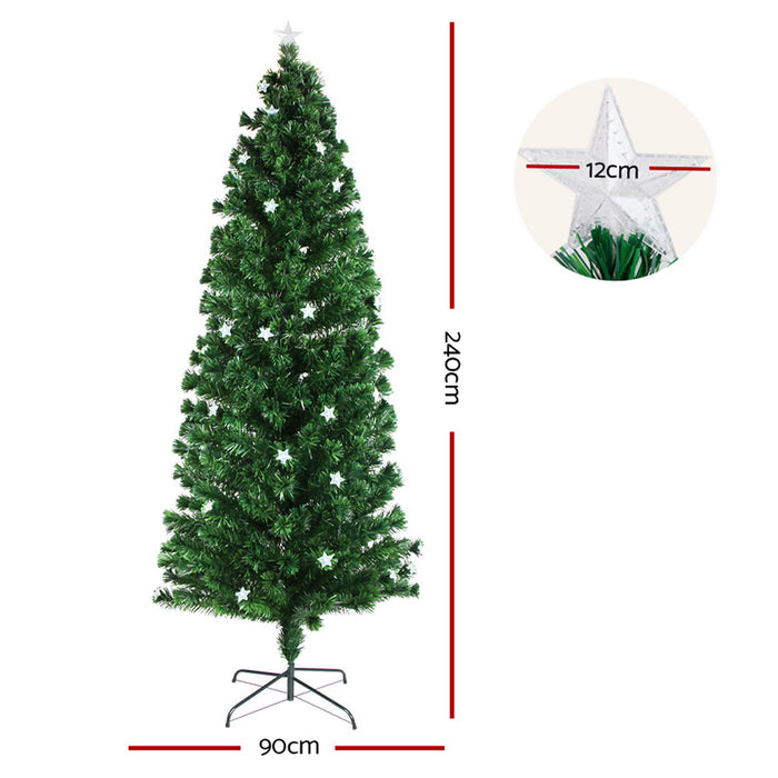 Danoz Xmas🎅 Jingle Jollys 2.4m Christmas Tree Optic Fibre LED Xmas tree Multi Colour