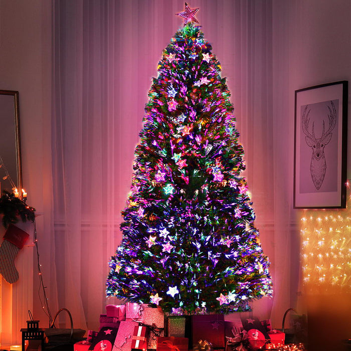 Danoz Xmas🎅 Jingle Jollys 2.4m Christmas Tree Optic Fibre LED Xmas tree Multi Colour