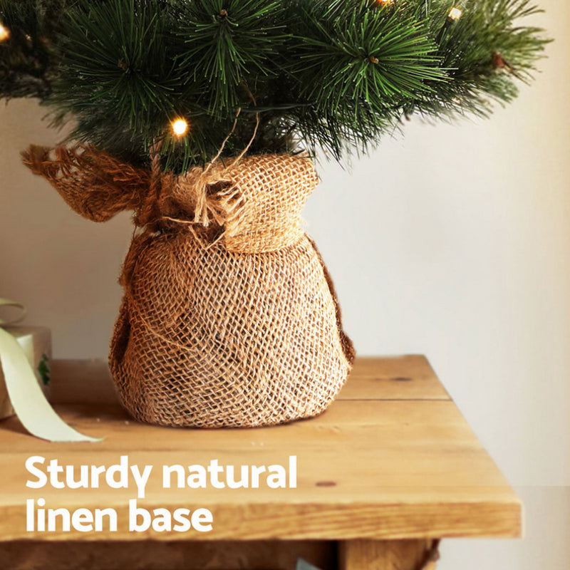 Danoz Xmas - Jingle Jollys Christmas Tree 60CM Mini Tabletop 8 Light Modes Timer Xmas Tree