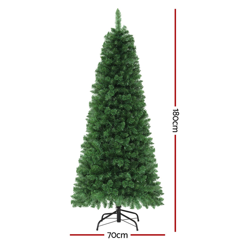 Danoz Xmas - Jingle Jollys 1.8M Pre-lit Christmas Tree 8 Mode Multi Colour 200 LED Light Xmas