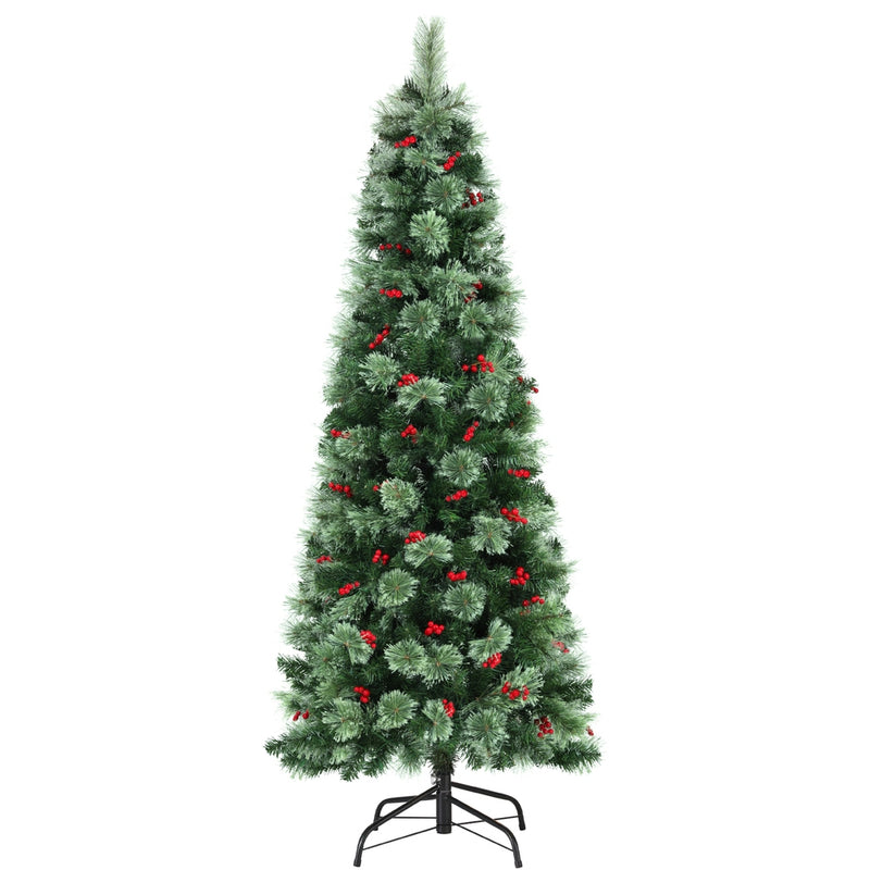 Danoz Xmas - Jingle Jollys Christmas Tree 1.8M LED Xmas Tree Party Decorations Red Barries