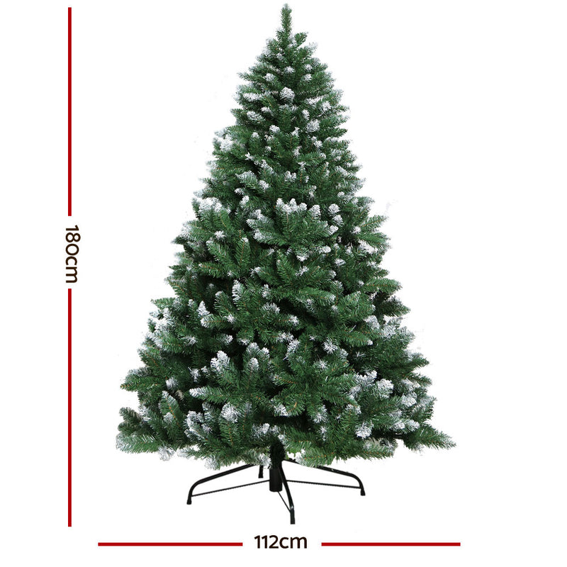 Danoz Xmas🎅 Jingle Jollys Christmas Tree 1.8m Snowy Xmas Tree Decoration 650 Tips