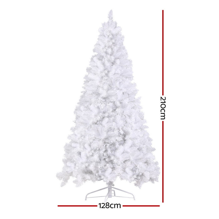 Danoz Xmas🎅 Jingle Jollys Christmas Tree 2.1m 500 LED Xmas Tree Decorations White 1260 Tips