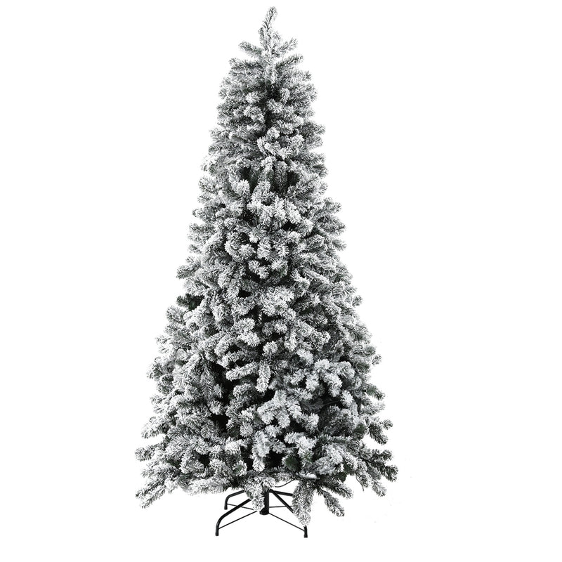 Danoz Xmas🎅 Jingle Jollys Christmas Tree 2.1m Snow Flocked LED Xmas Decoration 8 Light Modes