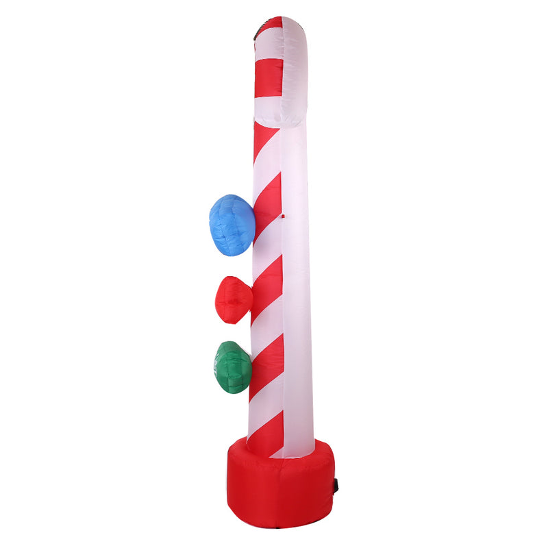 Danoz Xmas - Jingle Jollys Christmas Inflatable Candy Pole 2.4M Illuminated Decorations