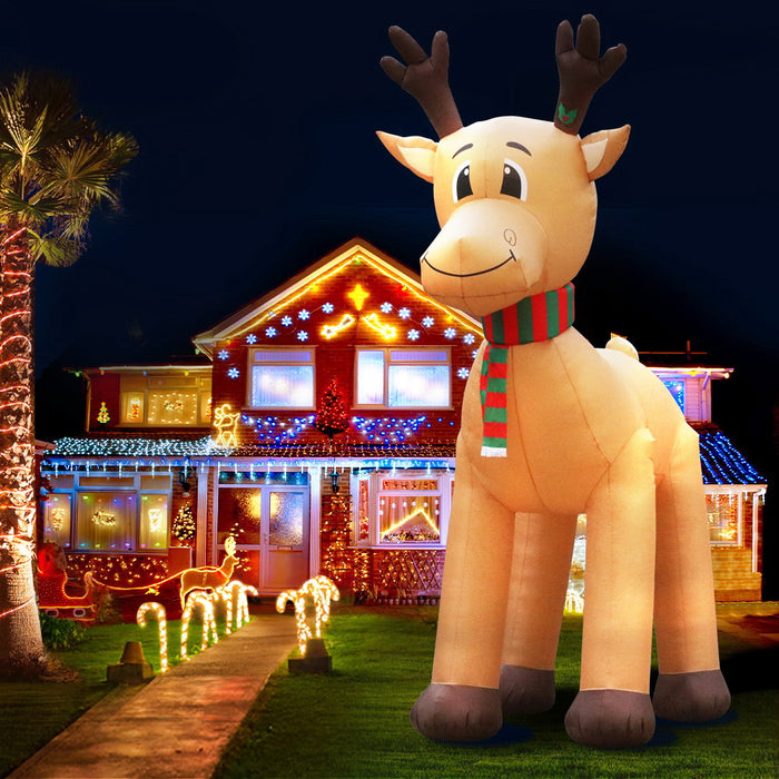 Danoz Xmas🎅 Jingle Jollys Christmas Inflatable Reindeer 5M Illuminated Decorations