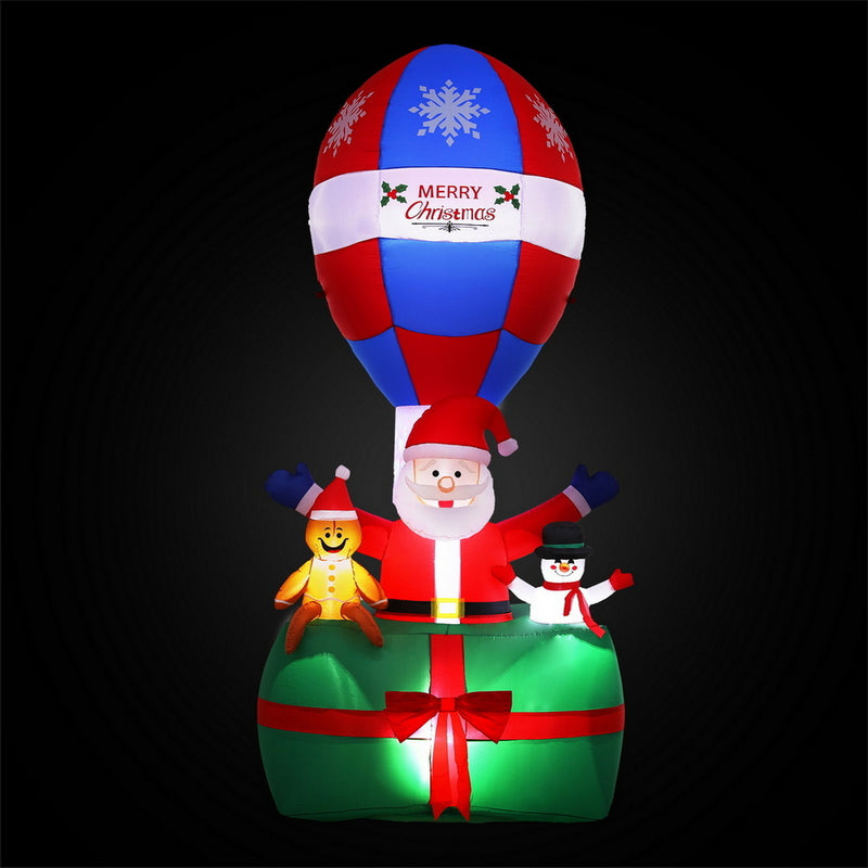 Danoz Xmas - Jingle Jollys Christmas Inflatable Santa in Ballon 2.8M Height LED Decorations Illuminated