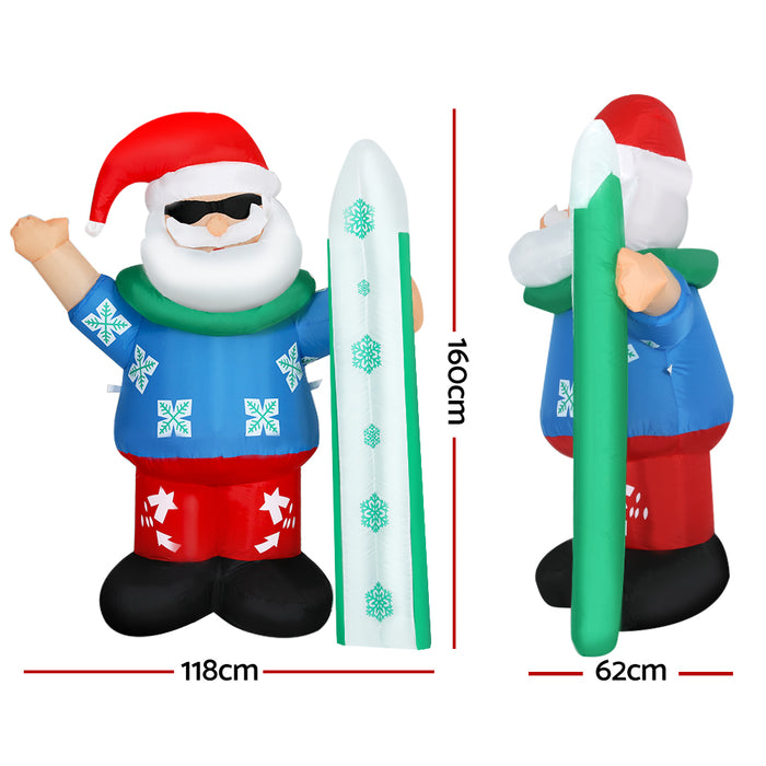 Danoz Xmas🎅 Jingle Jollys Christmas Inflatable Santa 1.6M Illuminated Decorations