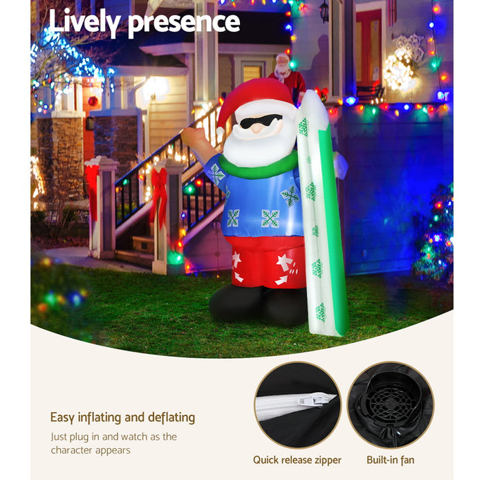 Danoz Xmas🎅 Jingle Jollys Christmas Inflatable Santa 1.6M Illuminated Decorations