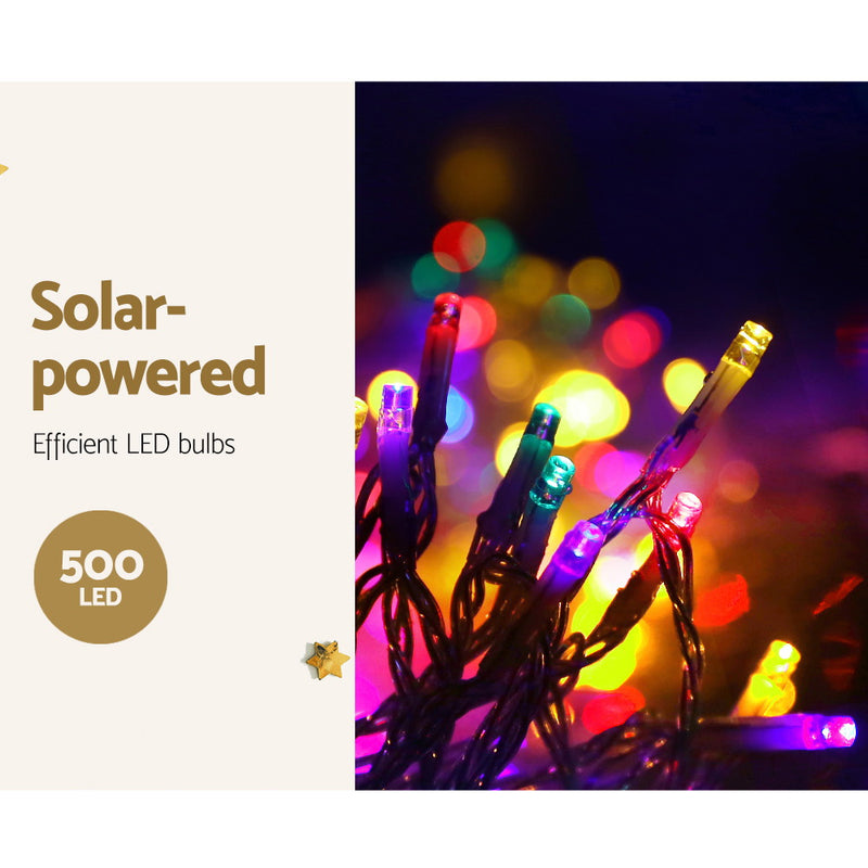 Danoz Xmas🎅 12.5M Christmas Lights Solar Icicle String Light Multi Colour Jingle Jollys