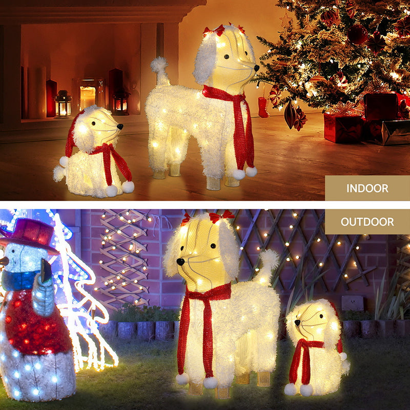 Danoz Xmas - Jingle Jollys Christmas Lights 60 LED Fairy Light 2pcs Dog Decorations Set