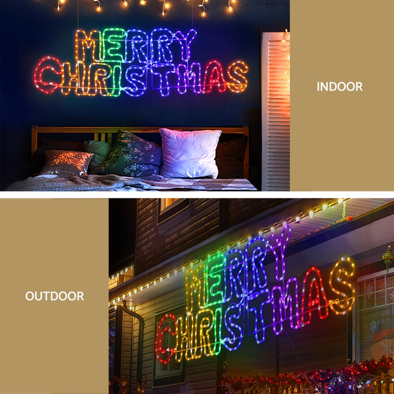 Danoz Xmas🎅 1.6M Christmas Lights Motif 360 LED Rope Light Outdoor Decoration Jingle Jollys