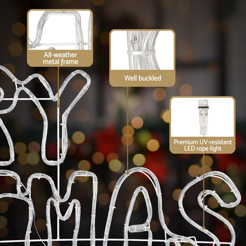 Danoz Xmas🎅 1.6M Christmas Lights Motif 360 LED Rope Light Outdoor Decoration Jingle Jollys