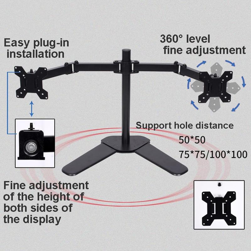 Adjustable Dual Monitor Stand for Desktop - danozdirect