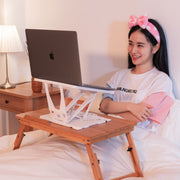Adjustable Laptop Stand Foldable Tablet Book PC Holder Desk WHITE - danozdirect