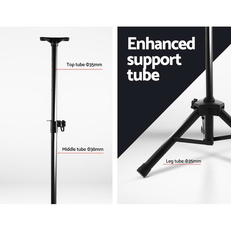 Alpha Speaker Stand 65 - 120cm Adjustable Height Surround Sound Studio Home 2pcs - danozdirect
