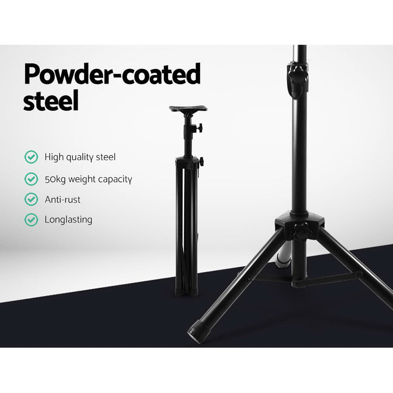 Alpha Speaker Stand 65 - 120cm Adjustable Height Surround Sound Studio Home 2pcs - danozdirect
