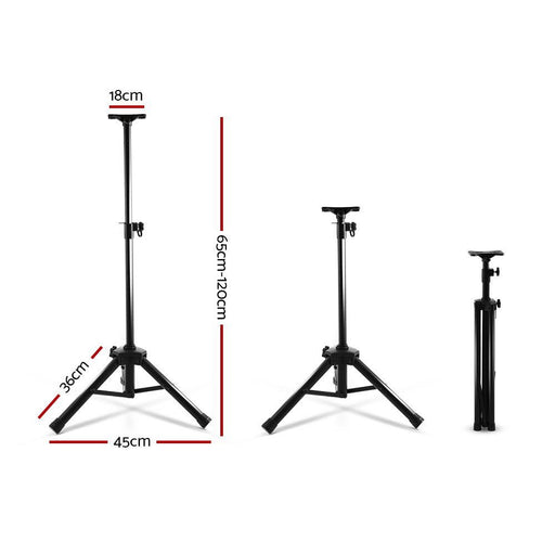 Alpha Speaker Stand 65 - 120cm Adjustable Height Surround Sound Studio Home 2pcs - danozdirect