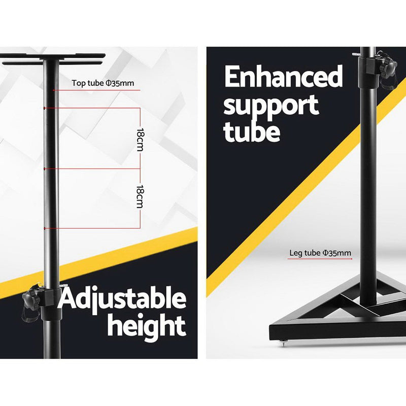 Alpha Speaker Stand 67 - 120cm Adjustable Height Surround Sound Studio Home 2pcs - danozdirect