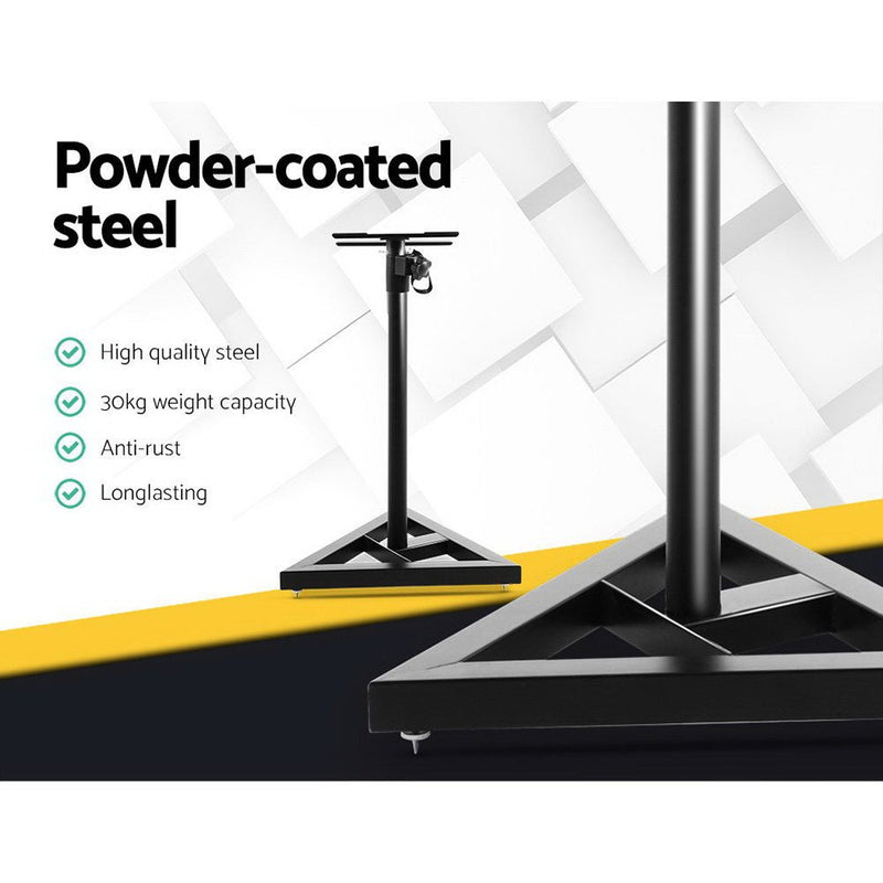 Alpha Speaker Stand 67 - 120cm Adjustable Height Surround Sound Studio Home 2pcs - danozdirect