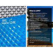 Aquabuddy Pool Cover 500 Micron 7x4m Silver Swimming Pool Solar Blanket 5.5m Roller - danozdirect