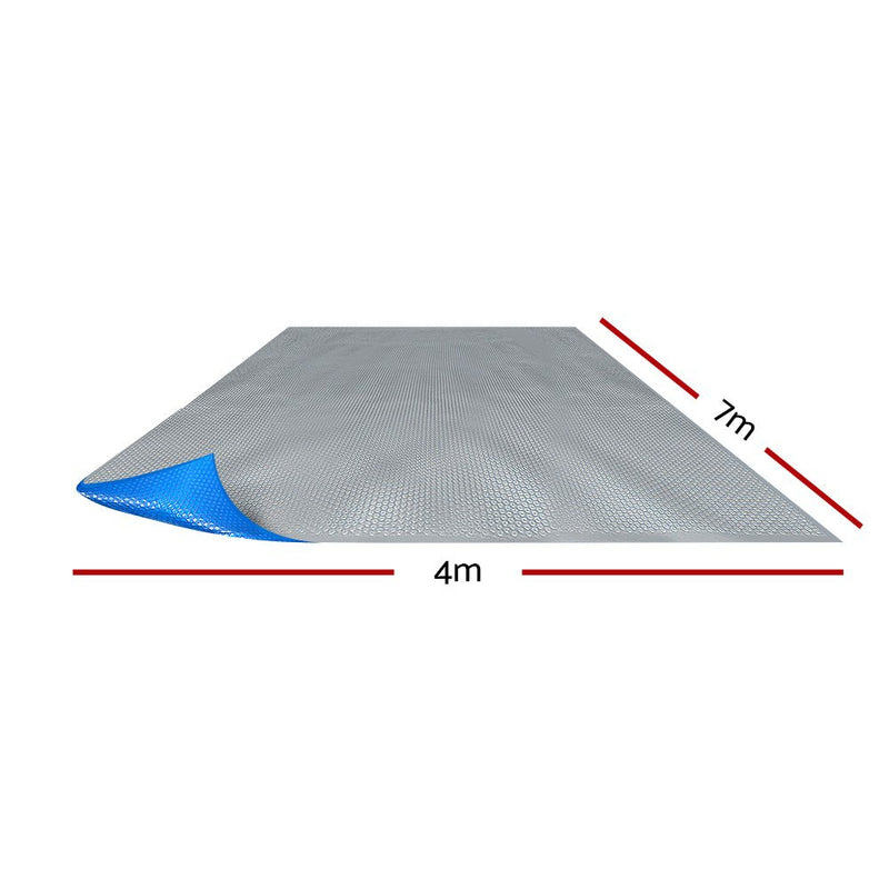 Aquabuddy Pool Cover 500 Micron 7x4m Swimming Pool Solar Blanket Blue Silver - danozdirect