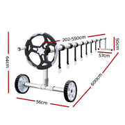 Aquabuddy Pool Cover 500 Micron 8x4.2m Swimming Pool Silver Solar Blanket 5.5m Roller - danozdirect