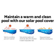 Aquabuddy Pool Cover 500 Micron 8x4.2m Swimming Pool Solar Blanket Blue - danozdirect