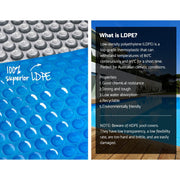 Aquabuddy Pool Cover 500 Micron 8x4.2m Swimming Pool Solar Blanket Blue Silver - danozdirect