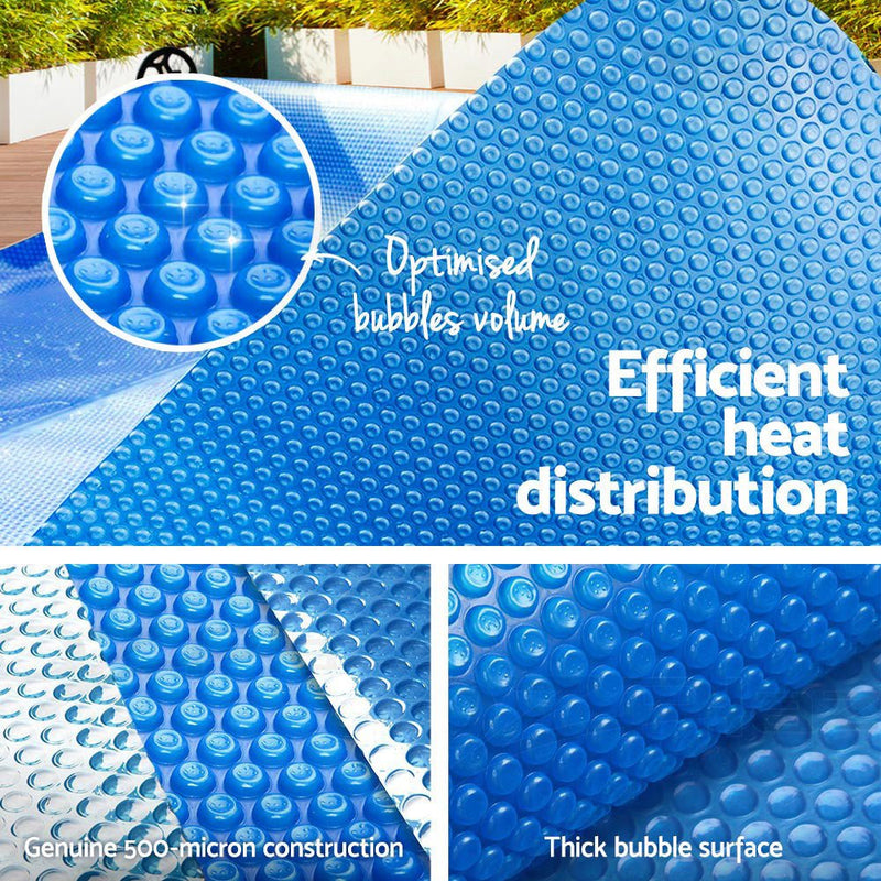 Aquabuddy Pool Cover 500 Micron 9.5x5m Swimming Pool Solar Blanket Blue - danozdirect