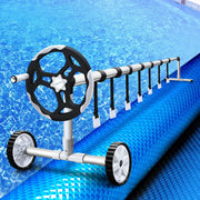 Aquabuddy Pool Cover 8x4.2m 400 Micron Blue Swimming Pool Solar Blanket 5.5m Roller - danozdirect