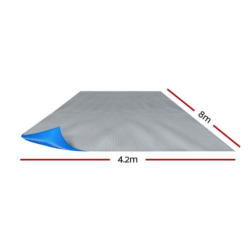 Aquabuddy Pool Cover 8x4.2m 400 Micron Swimming Pool Solar Blanket Blue Silver - danozdirect