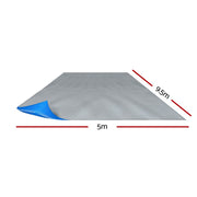 Aquabuddy Pool Cover 9.5x5m 400 Micron Swimming Pool Solar Blanket Blue Silver - danozdirect