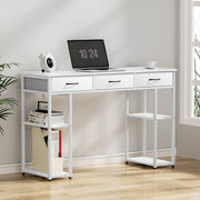 Artiss Computer Desk Drawer Shelves Study Table 120CM White - danozdirect
