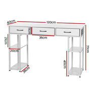 Artiss Computer Desk Drawer Shelves Study Table 120CM White - danozdirect
