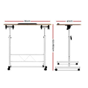 Artiss Laptop Desk Table Adjustable 80CM Light Wood - danozdirect
