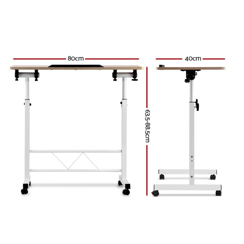 Artiss Laptop Desk Table Adjustable 80CM Light Wood - danozdirect