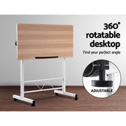 Artiss Laptop Desk Table Adjustable 80CM Light Wood - danozdirect