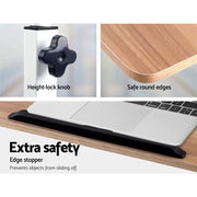 Artiss Laptop Desk Table Adjustable 80CM Light Wood - danozdirect