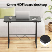 Artiss Laptop Desk Table Height Adjustable Wooden Bed Side Tables 80CM Black - danozdirect