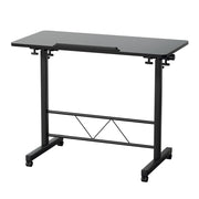Artiss Laptop Desk Table Height Adjustable Wooden Bed Side Tables 80CM Black - danozdirect