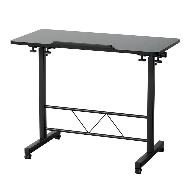 Artiss Laptop Desk Table Height Adjustable Wooden Bed Side Tables 80CM Black - danozdirect