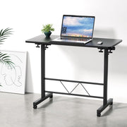 Artiss Laptop Desk Table Height Adjustable Wooden Bed Side Tables 80CM Black - danozdirect