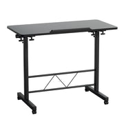 Artiss Laptop Desk Table Height Adjustable Wooden Bed Side Tables 80CM Black - danozdirect